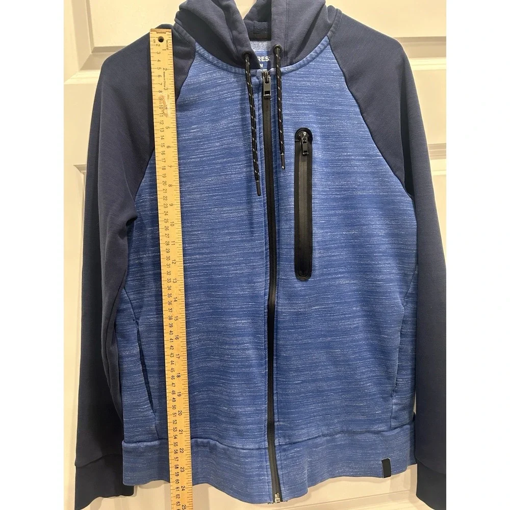 Express Athletic Zip Up Hoodie Blue Men's Size Medium